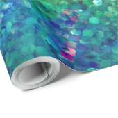 カラフルグリッターと白のスパークルテクスチャプリント ラッピングペーパー (ロールコーナー)