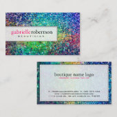 カラフルグリッターの白い背景 名刺 (正面/裏面)