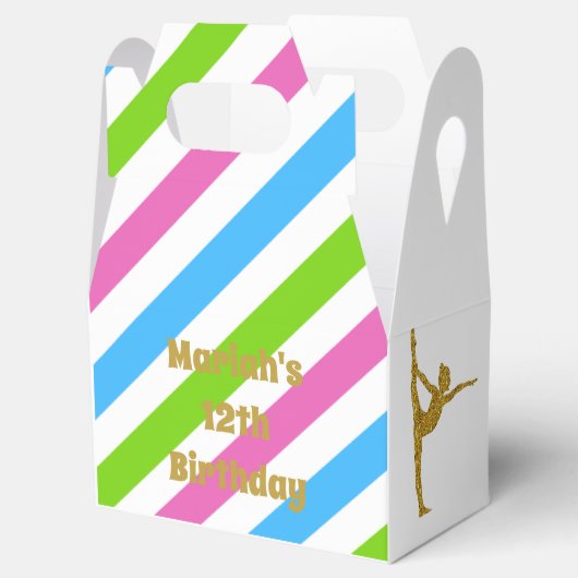 カラフルグリッターストライプのギムナスト破風ボックス フェイバーボックス (オープン)