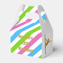 カラフルグリッターストライプのギムナスト破風ボックス フェイバーボックス