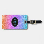 カラフルグリッターテクスチャプリント黒アクセント ラゲッジタグ (正面横)