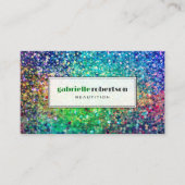 カラフルグリッターテクスチャ画カスタム像文字 名刺 (正面)