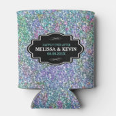 カラフルグリッターテクスチャ黒い枠付き 缶クーラー (裏面)