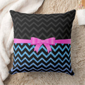 カラフルグリッターブラックジグザグシェブロンパターン クッション (ブランケット)