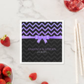 カラフルグリッターブラックジグザグシェブロンパターン スタンダードカクテルナプキン (インサイチュ)