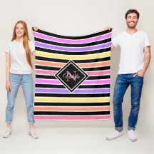 カラフルグリッターブラックストライプモノグラム