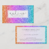 カラフルグリッターメイクアップタイポグラフィデザイン 名刺 (正面/裏面)