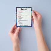 カラフルグリッター価格表爪、 ネイルサービス チラシ (手)