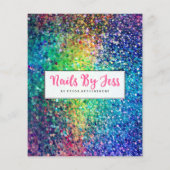 カラフルグリッター価格表爪、 ネイルサービス チラシ (裏面)