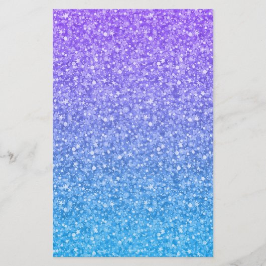 カラフルグリッター及びキラキラ模様 便箋 (正面)