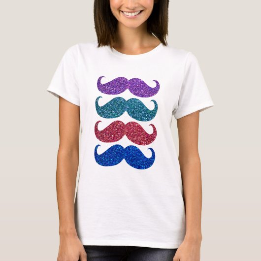 カラフルグリッター口ひげ#5 Tシャツ (正面)