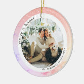 カラフルグリッター家族の写真 |明メリーるい セラミックオーナメント (左)