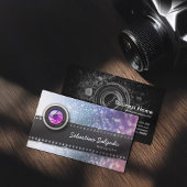 カラフルグリッター撮影者カメラレンズ 名刺