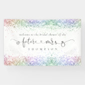 カラフルグリッター未来のミセス・ウェルカムブライダルシャワー 横断幕 (横)