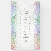 カラフルグリッター未来のミセス・ウェルカムブライダルシャワー 横断幕 (縦)