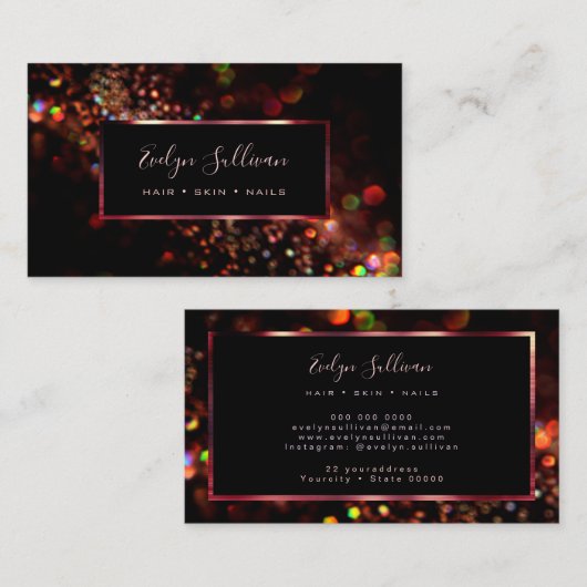 カラフルグリッター灯 名刺 (正面/裏面)
