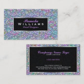 カラフルグリッター&スパークルスシルバーアクセント2 名刺 (正面/裏面)