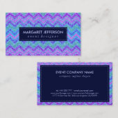 カラフルグリッター&スパークルスジグザグシェブロンビジネス 名刺 (正面/裏面)