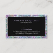 カラフルグリッター&スパークルスプリントシルバーアクセント 名刺 (裏面)