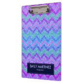 カラフルグリッター&スパークルズジグザグシェブロン クリップボード (左)