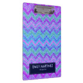 カラフルグリッター&スパークルズジグザグシェブロン クリップボード (右)