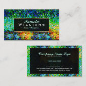 カラフルグリッター&スパークル金ゴールドアクセント 名刺 (正面/裏面)