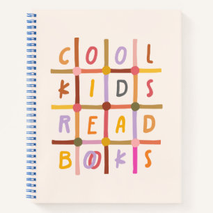 カラフルグリッドタイプのノートブック「Cool Kids Read Books」 ノートブック