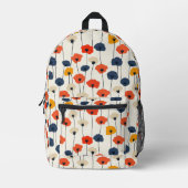 カラフルケシ模様 プリントバックパック (正面)