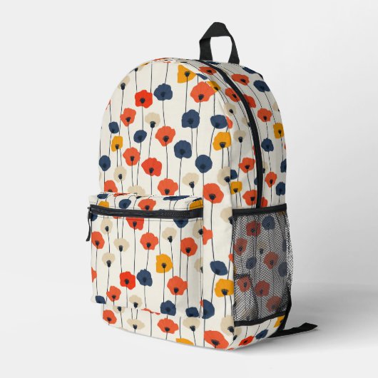 カラフルケシ模様 プリントバックパック (裏面右端)