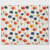 カラフルケシ模様 ラッピングペーパー (フラット)