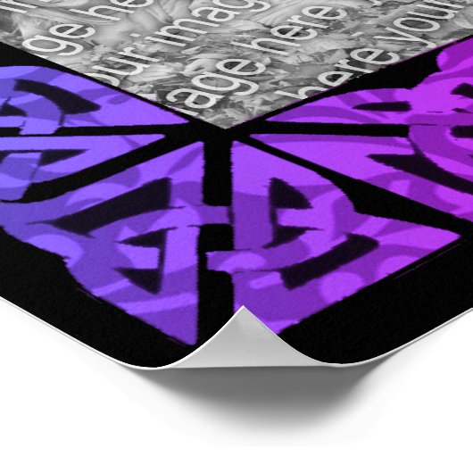 カラフルケルト結び目模様フレーム写真の追加 ポスター (角)