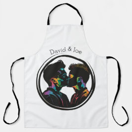 カラフルゲイ対のシルエットパーソナライズされた エプロン