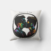 カラフルゲイ対のシルエットパーソナライズされた クッション (裏面)