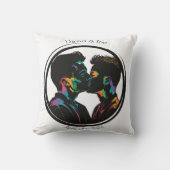 カラフルゲイ対のシルエットパーソナライズされた クッション (正面)