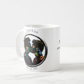 カラフルゲイ対のシルエットパーソナライズされた コーヒーマグカップ (正面左)