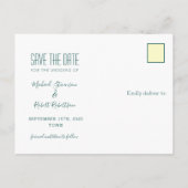 カラフルゲイ結婚式の日付の保存 案内ポストカード (裏面)