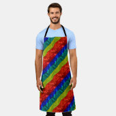 カラフルゲイLGBTレインボーフラグデザイン エプロン (着用した状態)