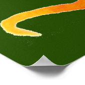 カラフルゲッコエコグリーンウォーター色イラストレーション ポスター (角)