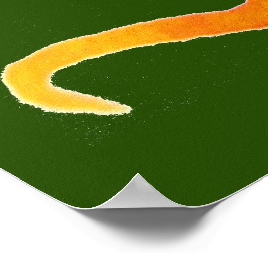 カラフルゲッコエコグリーンウォーター色イラストレーション ポスター (角)