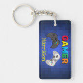 カラフルゲーマーのビデオゲームのオーダーメイド キーホルダー (正面)
