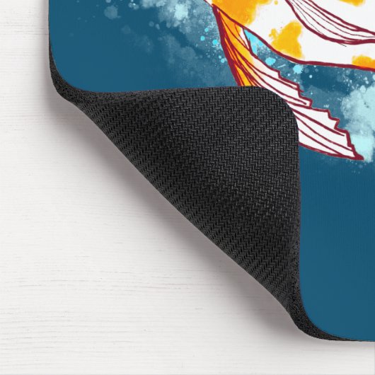 カラフルコイ魚の青い水イラストレーションマウス マウスパッド (コーナー)