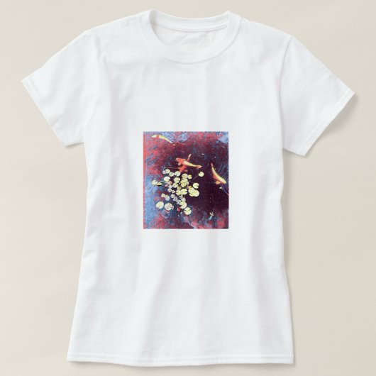 カラフルコイ魚日本の釣り池 Tシャツ (デザイン正面)