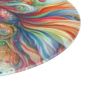 カラフルコイ魚水お洒落色オレンジティール(緑がかった色) カッティングボード (角)