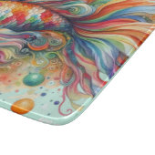 カラフルコイ魚水お洒落色オレンジティール(緑がかった色) カッティングボード (角)