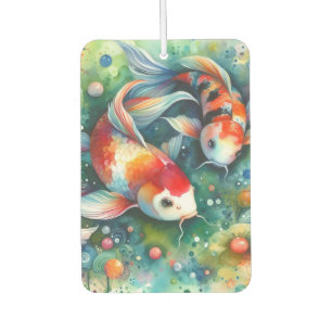 カラフルコイ魚水お洒落色オレンジティール(緑がかった色) カーエアーフレッシュナー