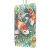 カラフルコイ魚水お洒落色オレンジティール（緑がかった色） カーエアーフレッシュナー (左)