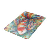 カラフルコイ魚水お洒落色オレンジティール(緑がかった色) バスマット (アングル)