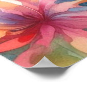 カラフルコイ魚水お洒落色オレンジティール（緑がかった色） ポスター (角)