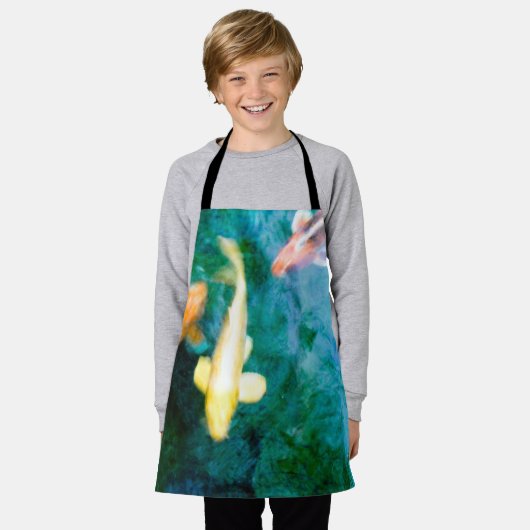 カラフルコイ エプロン (着用した状態)