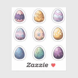 カラフルコテージイースター卵セット シール